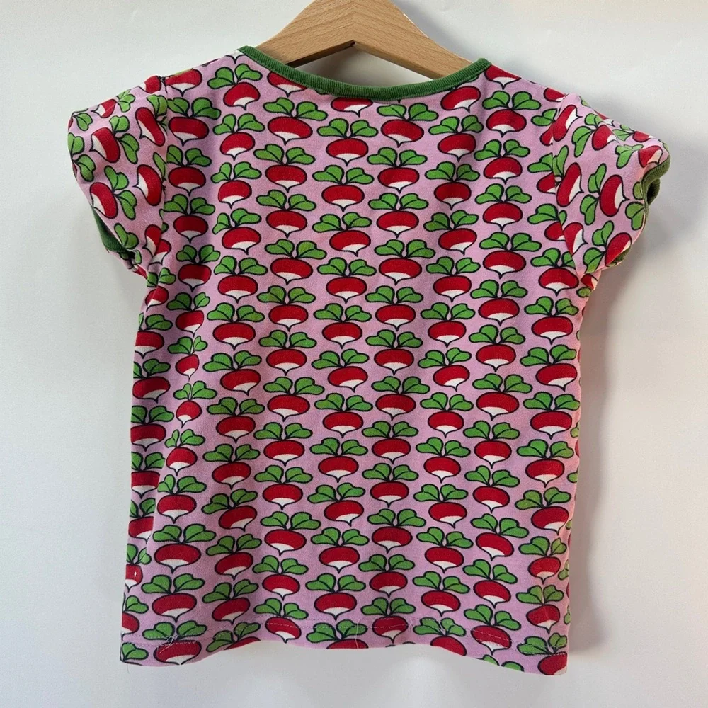 DUNS Sweden Organic Cotton Radish Kids Tee Size‎ 110 4-5yrs HTF